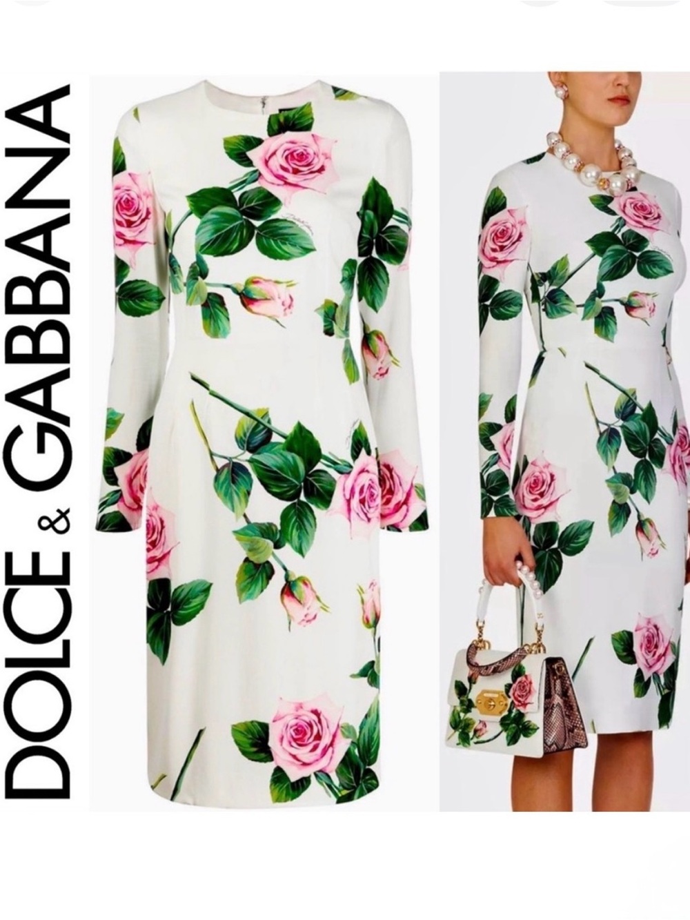 Dolce & Gabbana Tropical Rose Sheath Dress